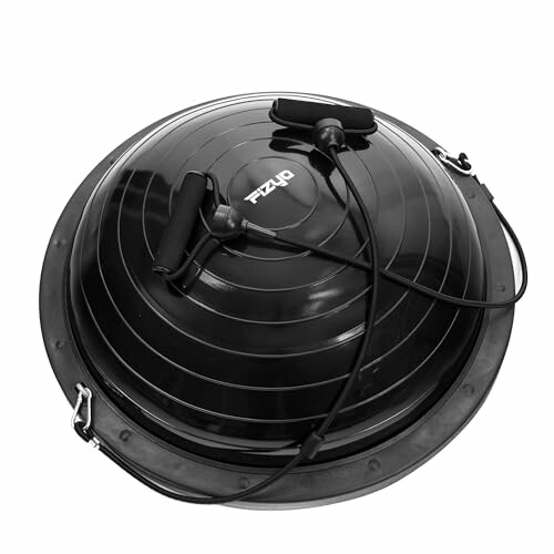 Schwarzer Gleichgewichtstrainer mit Widerstandsbändern.