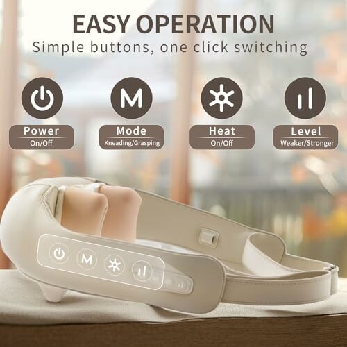 Nackenmassagegerät mit einfacher Bedienung und verschiedenen Modi.